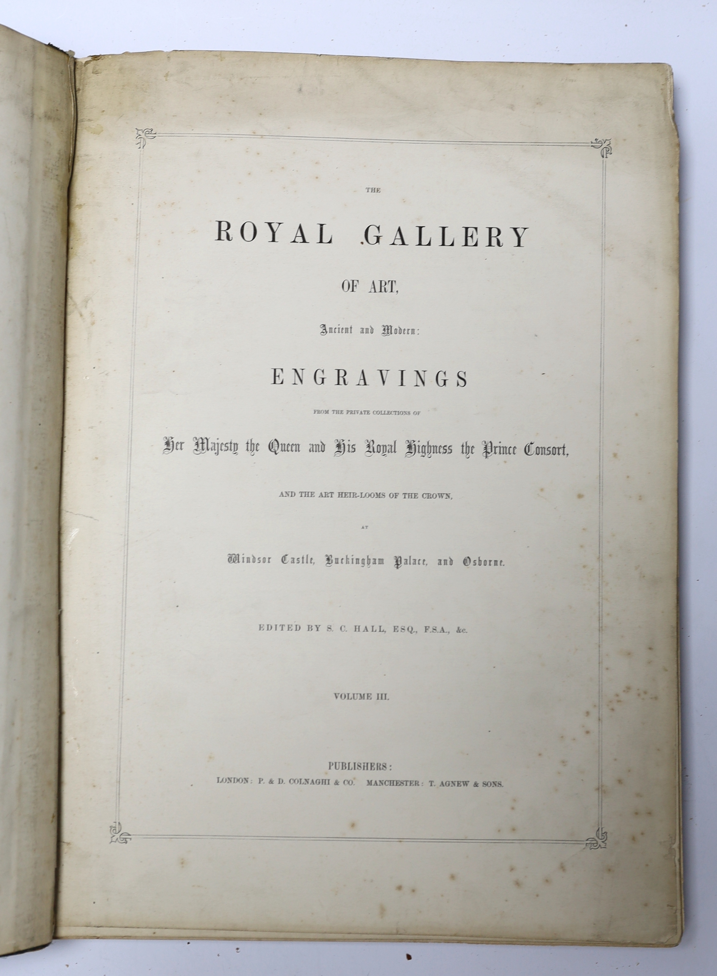 Bound volumes: Illustrated Times 1860, Licensed Victuallers Gazette 1888, The Royal Gallery of Art Vol 3